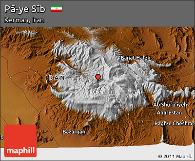 Physical 3D Map of Pā-ye Sīb