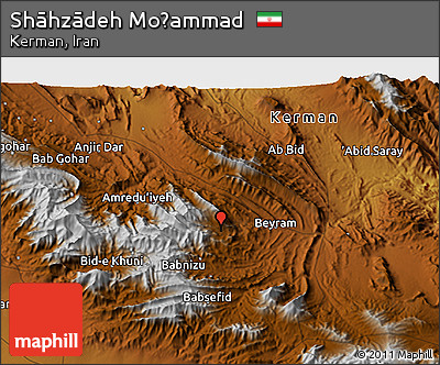 Physical 3D Map of Shāhzādeh Moḩammad