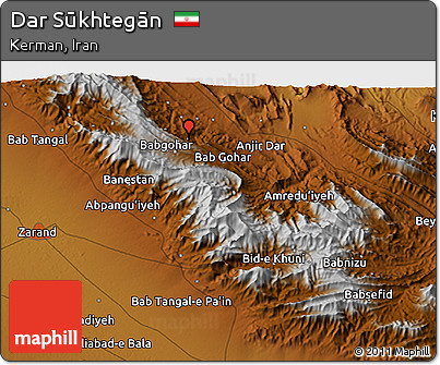 Physical 3D Map of Dar Sūkhtegān