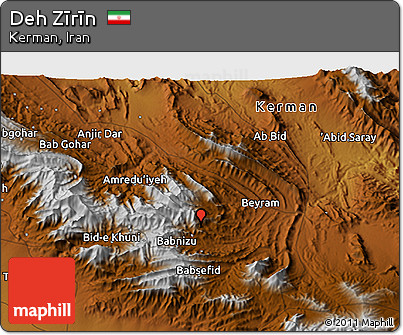 Physical 3D Map of Deh Zīrīn