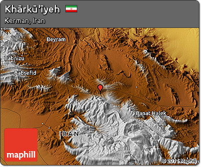 Physical 3D Map of Khārkū'īyeh