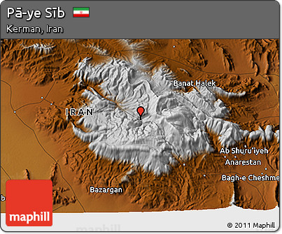 Physical 3D Map of Pā-ye Sīb