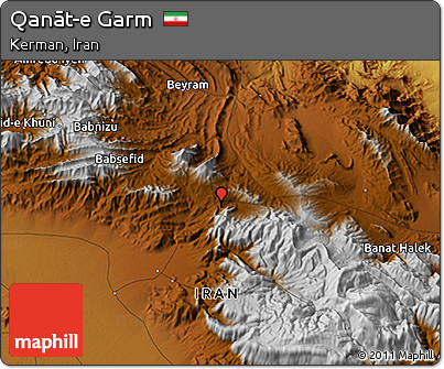 Physical 3D Map of Qanāt-e Garm