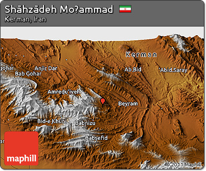 Physical 3D Map of Shāhzādeh Moḩammad