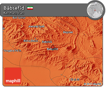 Political 3D Map of Bābsefīd