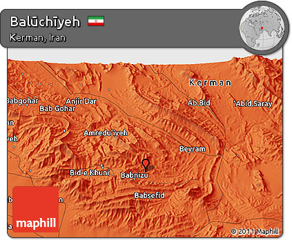 Political 3D Map of Balūchīyeh