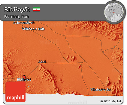 Political 3D Map of Bībīḩayāt