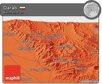 Political 3D Map of Darāb