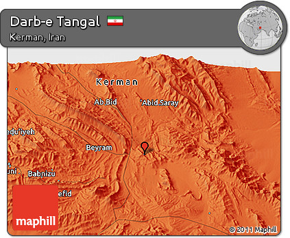 Political 3D Map of Darb-e Tangal