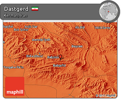 Political 3D Map of Dastgerd