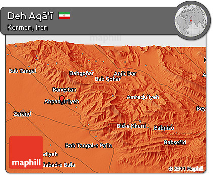 Political 3D Map of Deh Aqā'ī