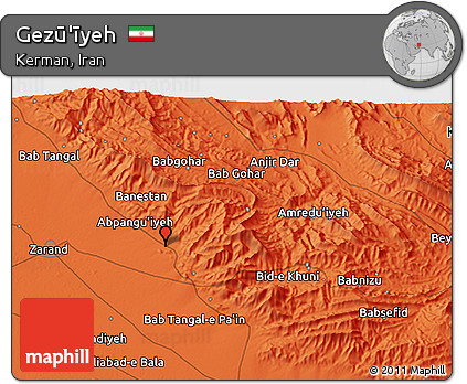 Political 3D Map of Gezū'īyeh