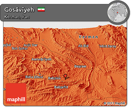 Political 3D Map of Gosāvīyeh