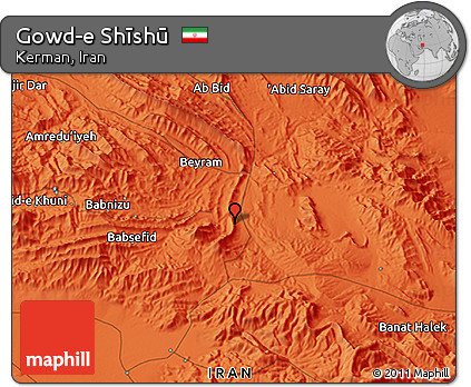 Political 3D Map of Gowd-e Shīshū