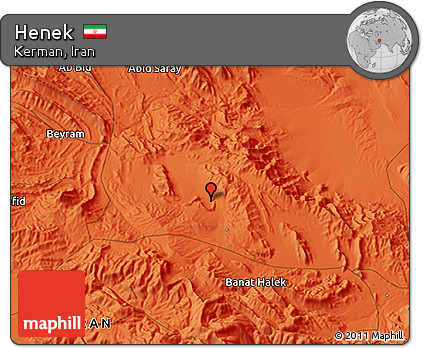 Political 3D Map of Henek