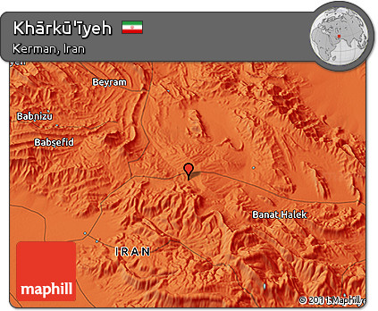 Political 3D Map of Khārkū'īyeh