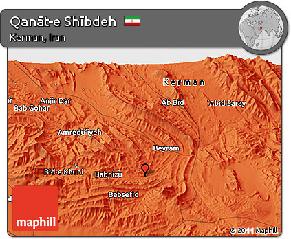 Political 3D Map of Qanāt-e Shībdeh