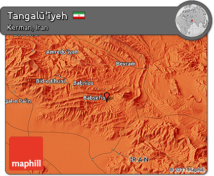 Political 3D Map of Tangalū'īyeh