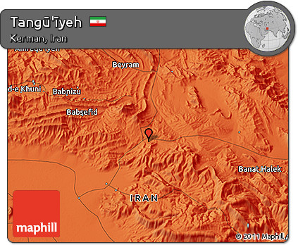 Political 3D Map of Tangū'īyeh