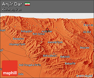Political 3D Map of Anjīr Dar