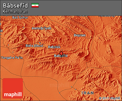 Political 3D Map of Bābsefīd