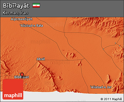 Political 3D Map of Bībīḩayāt