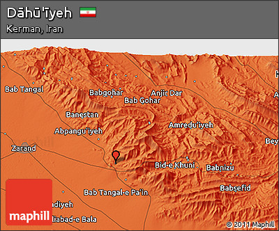Political 3D Map of Dāhū'īyeh