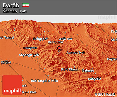 Political 3D Map of Darāb