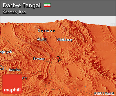 Political 3D Map of Darb-e Tangal