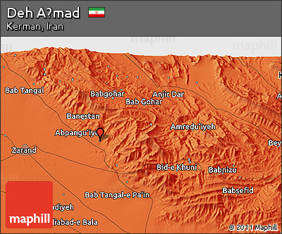 Political 3D Map of Deh Aḩmad