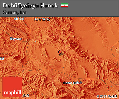 Political 3D Map of Dehū'īyeh-ye Henek