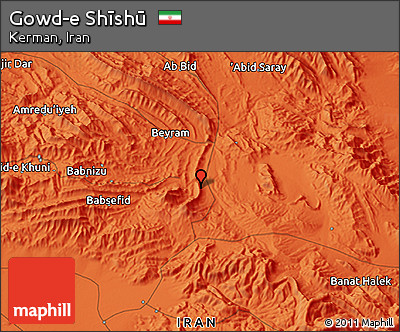 Political 3D Map of Gowd-e Shīshū