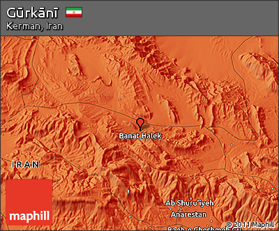Political 3D Map of Gūrkānī