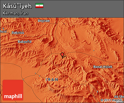 Political 3D Map of Kāsū”īyeh
