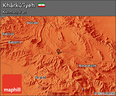 Political 3D Map of Khārkū'īyeh