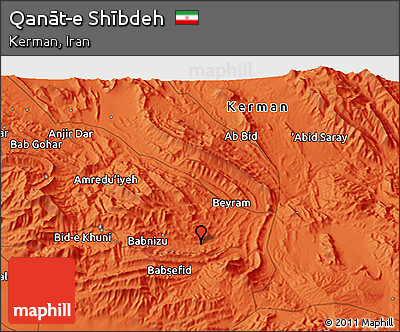 Political 3D Map of Qanāt-e Shībdeh