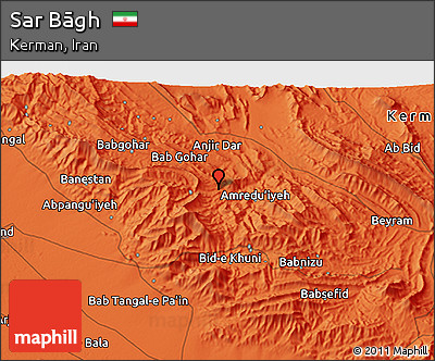 Political 3D Map of Sar Bāgh