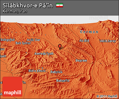 Political 3D Map of Sīlābkhvor-e Pā'īn