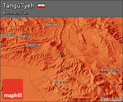 Political 3D Map of Tangū'īyeh