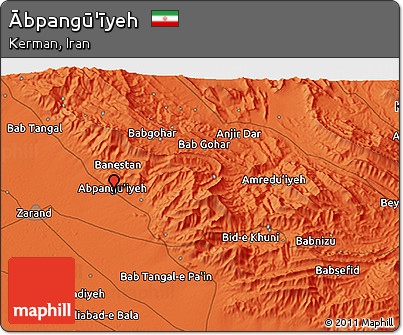 Political 3D Map of Ābpangū'īyeh