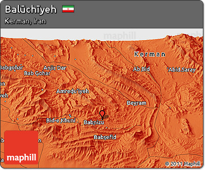 Political 3D Map of Balūchīyeh