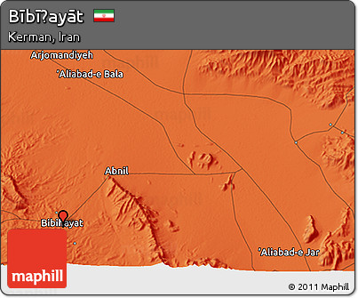 Political 3D Map of Bībīḩayāt