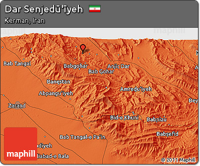 Political 3D Map of Dar Senjedū'īyeh