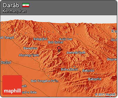 Political 3D Map of Darāb