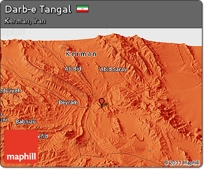 Political 3D Map of Darb-e Tangal