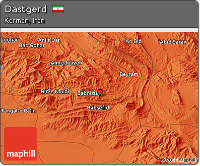Political 3D Map of Dastgerd