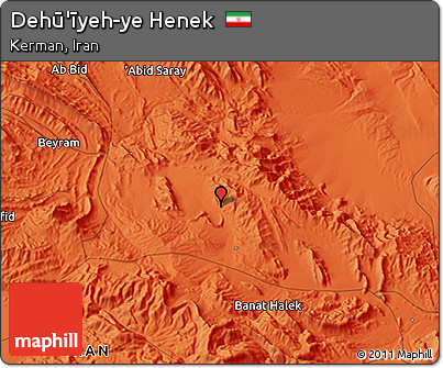 Political 3D Map of Dehū'īyeh-ye Henek