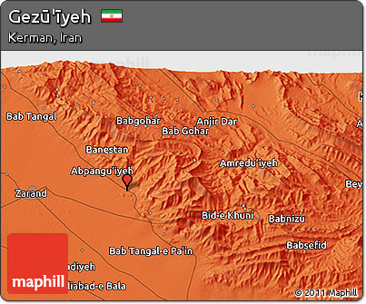 Political 3D Map of Gezū'īyeh