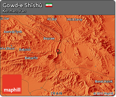 Political 3D Map of Gowd-e Shīshū