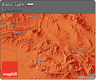 Political 3D Map of Kāsū”īyeh